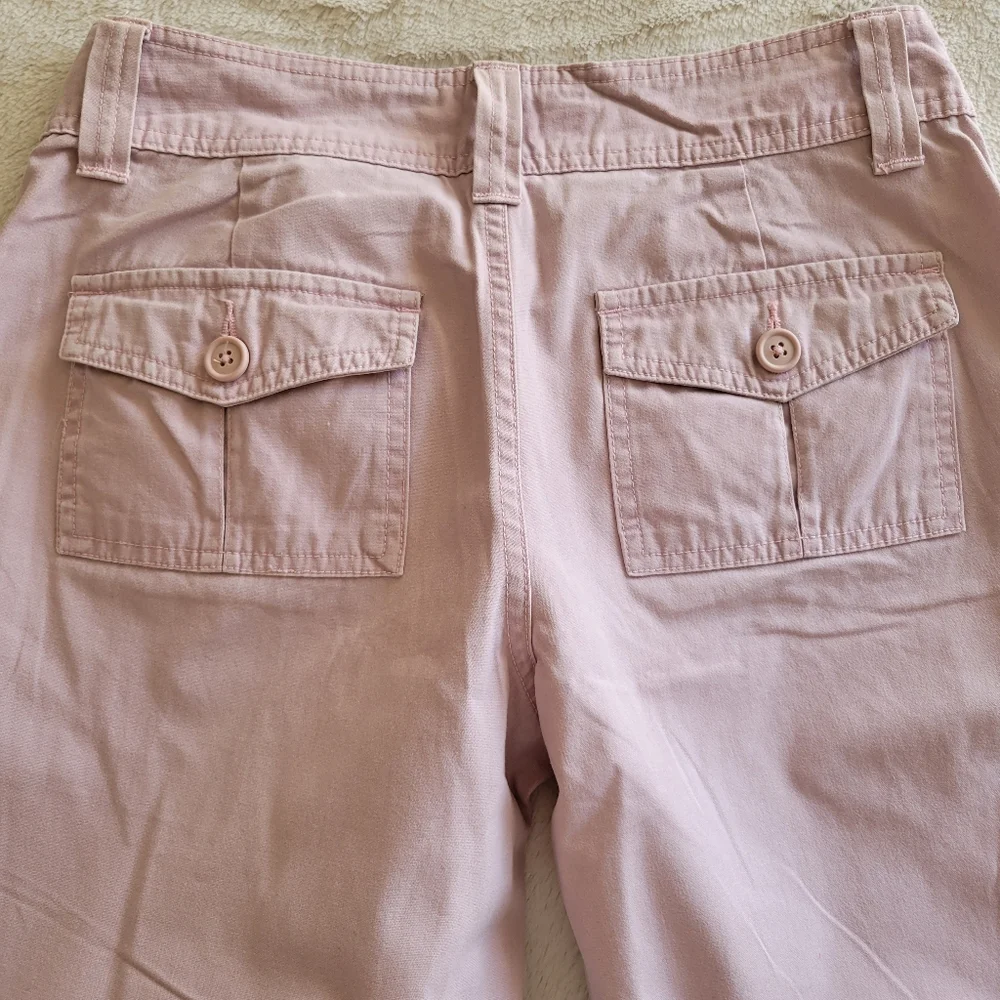 Vintage Y2K Mossimo Cropped Utility Lowrise Pants with Belt Blush Pink  *sz 9* - Picture 7 of 16